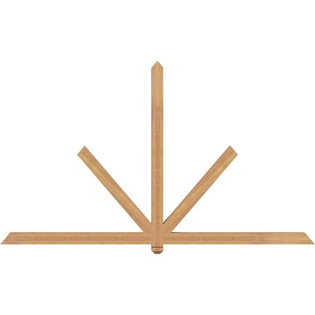 Ekena Millwork Kennewick Timber Gable Bracket, Western Red Cedar, 96"W x 56"H x 3 1/2"D x 3 1/2"F, 14/12 Pitch GBW096X56X0404KEN00SWR